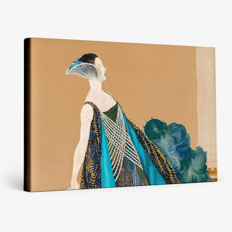Elegante en robe de soirée, 20" W x 16" H