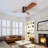 52 Inch Flush Mount Ceiling Fan DC 3 Wood Fan Blade Noiseless Reversible Motor Smart Remote Control Without Light