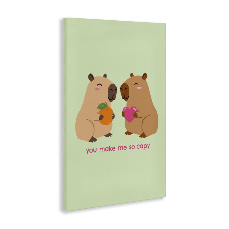 Toile You Make Me So Capy, design par Emily Dumas, H 24 po x l 16 po