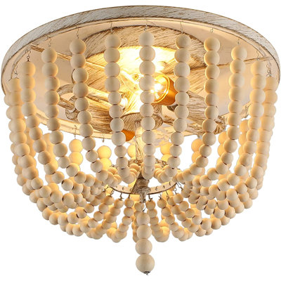 2-Light 31cm Solid Wood Farmhouse Flush Mount