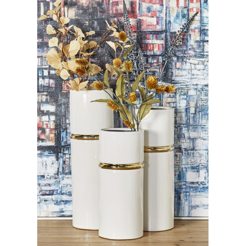 Stollings Stoneware Table Vase, White