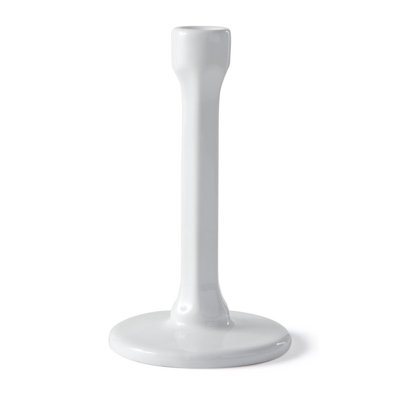 Concrete / Cement Tabletop Candlestick, White, 27 cm H x 7 cm W x 6 cm D