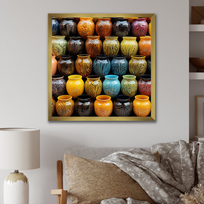 Yellow Boho Pottery Decor - Abstract Still Lifes Wall Art