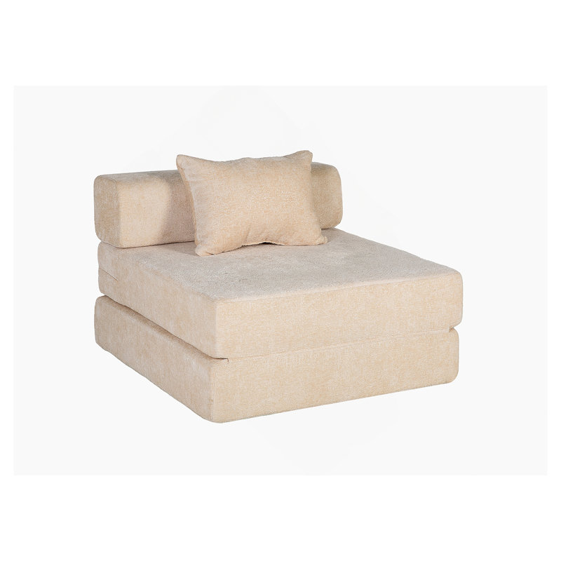 Canapé-lit de plancher convertible à compression avec structure de forme fixe, canapé modulaire à assise simple sans os, sans assemblage, idéal pour plusieurs espaces