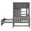 Lit mezzanine multifonctionnel simple avec bureau, tablettes, garde-robe et lit inférieur autonome gris
