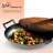NutriChef Pre-Seasoned Cooking Wok - Cast Iron Stir Fry Wok with Wooden Lid 
