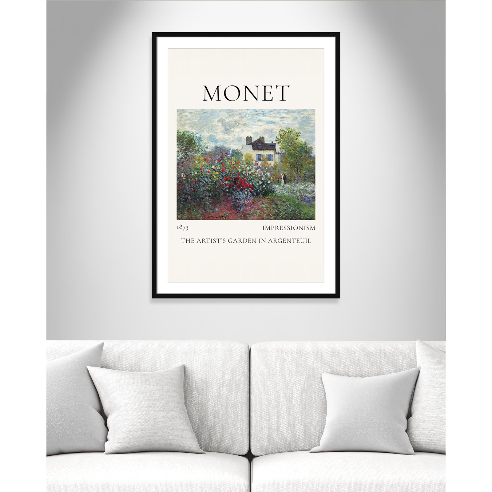 Rocchetto "Artists Garden in Argenteuil" Print, Black Single Picture Frame, Yes, 41.5" H x 29.5" W x 1.25" D