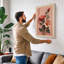 Three Flowering Stems Japandi - Wrapped Canvas-871801574-871801572