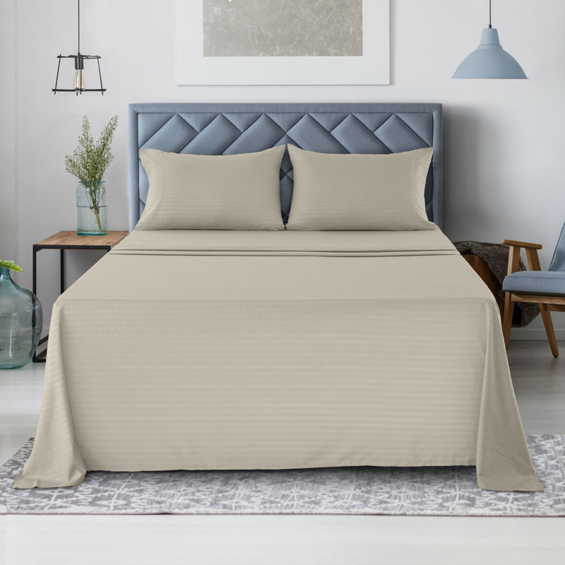 Lux Decor Collection Brushed Microfiber Sheet Set with Fitted Flat Sheets & Pillowcase, King Sheet Set with 2 Pillowcases