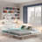 Metal Daybed With Led And Adjustable Trundle-568763220