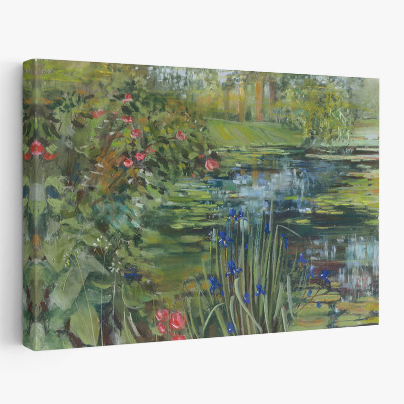 Étang contemporain et champêtre paisible, H 24 po x l 16 po
