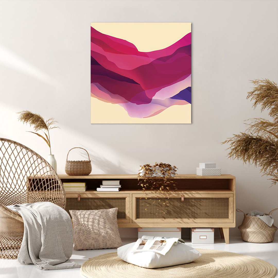 Leinwandbild Abstraction Mountains Pink