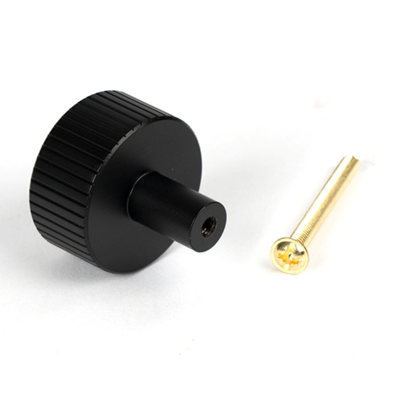Round Knob, 3 cm, Matt Black