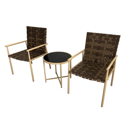 2 - Person Wicker Patio Dining Set with Round Table