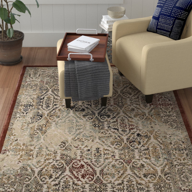 Elegant Oushak-Inspired Tan and Walnut Brown Vintage Area Rug