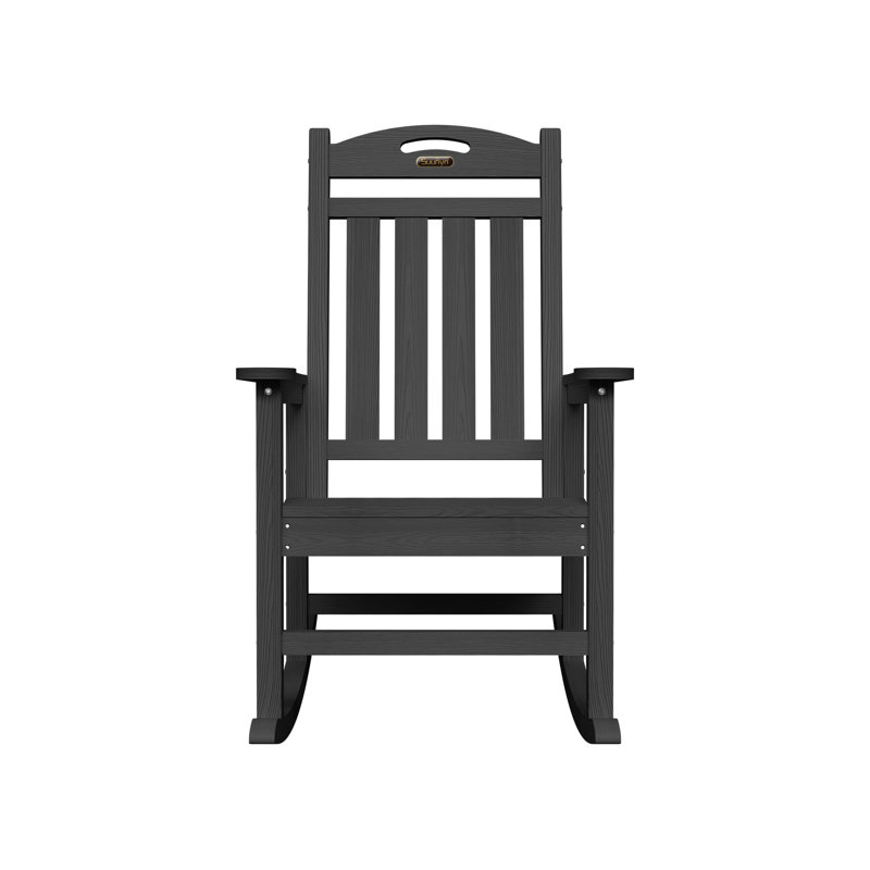 Chaise berçante pour foyer en PEHD, Noir