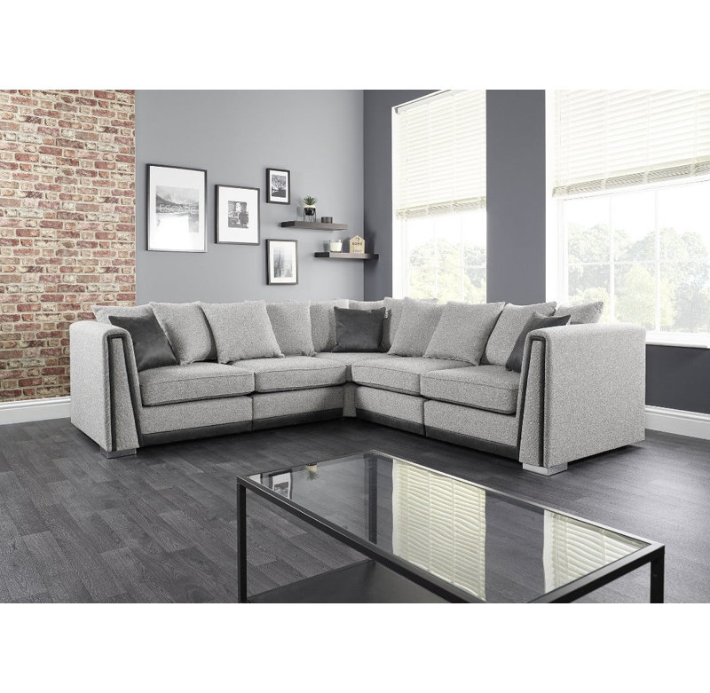 Edinburgh 7 Seater Corner Sofa, Dark Grey