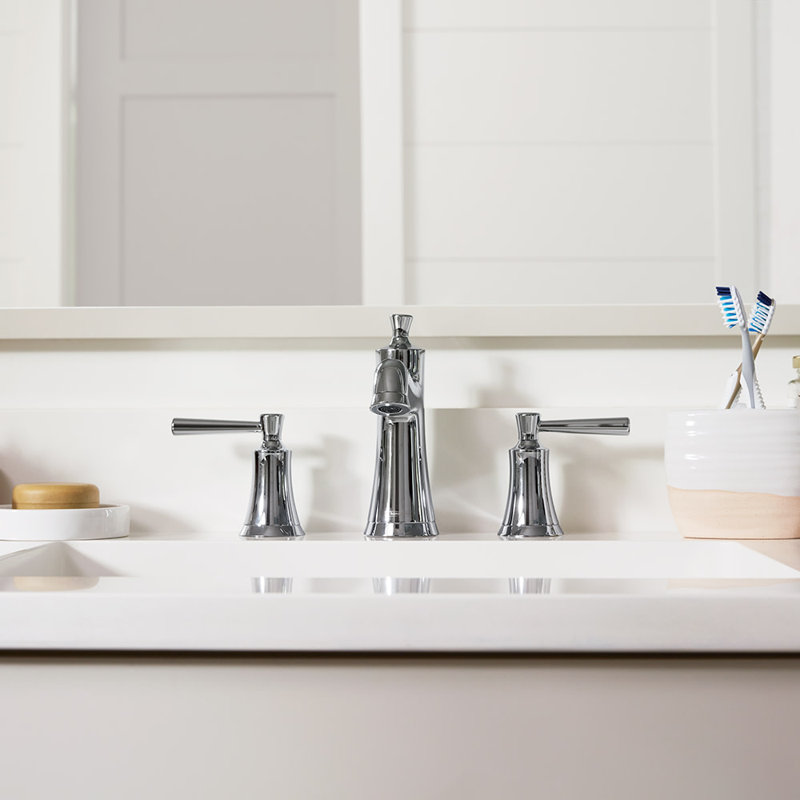 Joleena Widespread Bathroom Faucet with Drain Assembly, Chrome