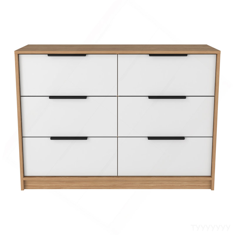 Commode 4 tiroirs, plateau supérieur - pin / blanc, Pin / blanc