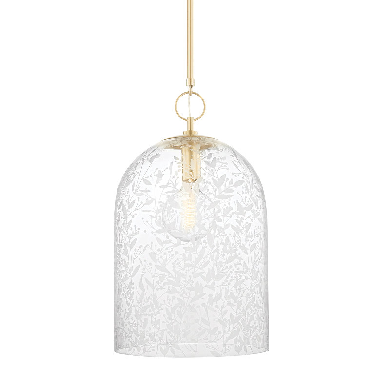 Belleville 1 Light Pendant, Aged Brass, 35" H x 14" W x 14" D