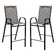 Advika 3 Piece Outdoor Bar Height Set with Glass Patio Bar Table and All-Weather Barstools