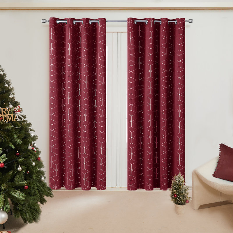 Bost Room Darkening Thermal Curtains, Red, Width 132 x Drop 160 cm