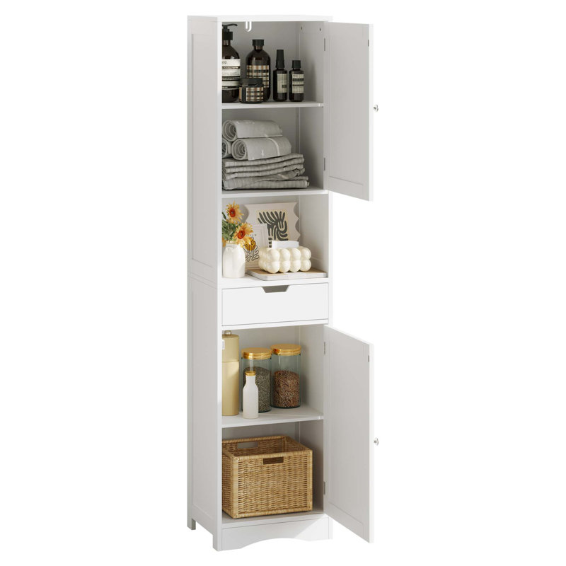 Élégante armoire de rangement pour salle de bain avec tablettes réglables et conception multifonctionnelle