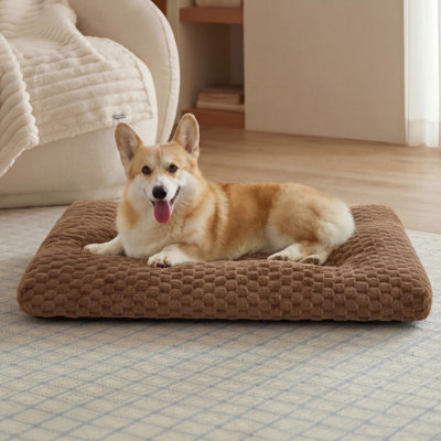 Lit pour animaux de compagnie pour animaux de grande taille avec base antidérapante pour chiens et chats sur une cage, un plancher ou une voiture 