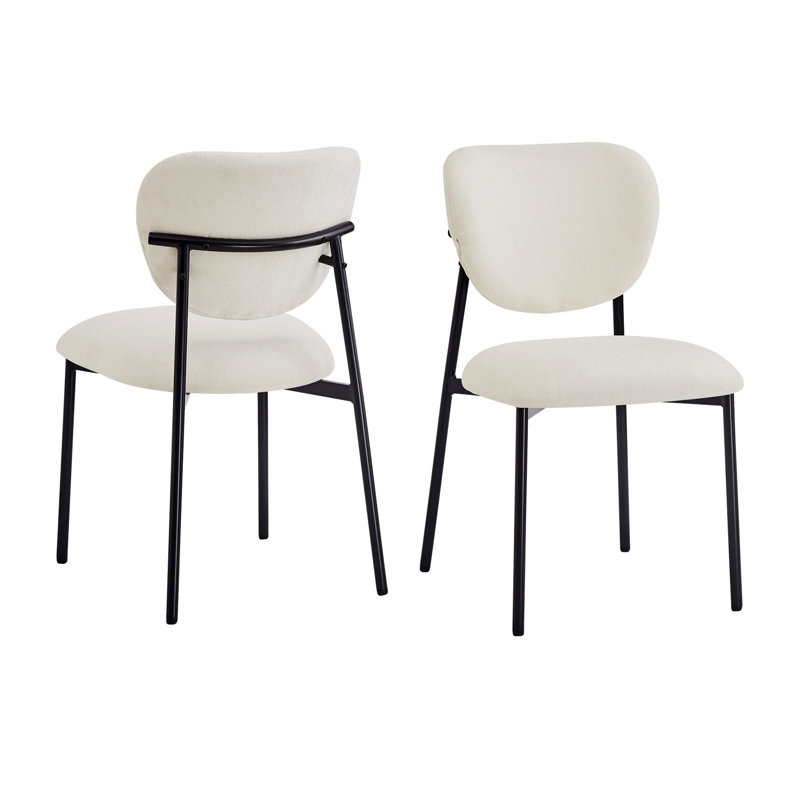 Ensemble de 2 chaises rembourrées, chaises d'appoint et chaises de salle à manger avec pieds en métal