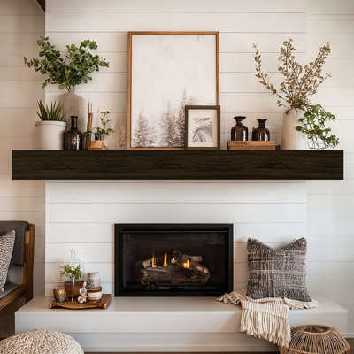 Fireplace Mantel Handmade Rustic Wood Mantel for Over Fireplace Wall Mounted Floating Mantle Shelves for Living Room Decor