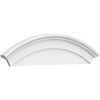 52"W x 14"H x 2-3/4"P Arched Architectural Grade PVC Pediment