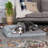 Plush Fur & Almond Print Memory Top Deluxe L-Chaise Sofa Pet Bed-80140163-80140165