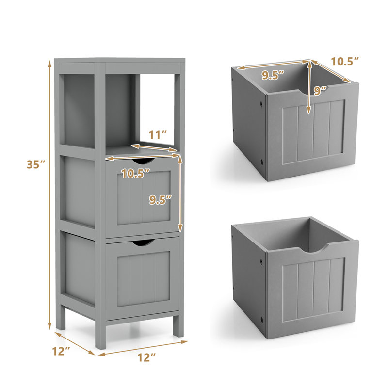 Dulwich Freestanding Linen Cabinet, Gray