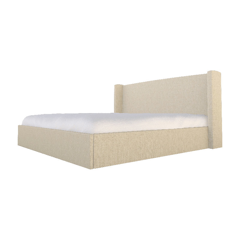 Chloe Upholstered Wingback Bed, Off The Press Natural, King