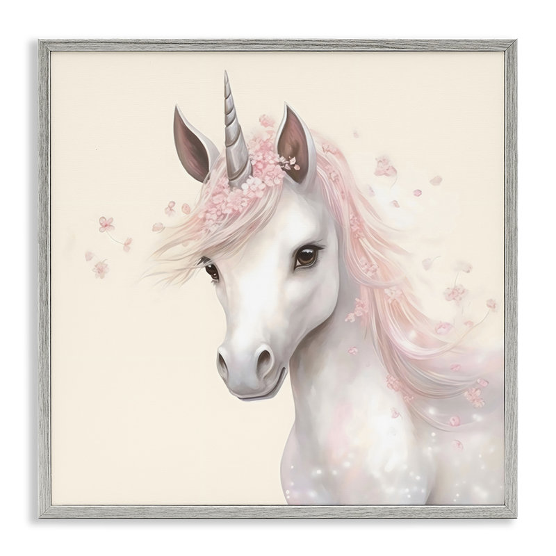 «Fairy Unicorn Soft Petals», estampe numérique, design by Creative Studio, Estampe numérique Farmhouse, H 17 po x l 17 po