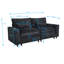 Modern Deep-seat 2-seater Sofa In Chenille With Lumbar Pillows – Soft-touch Upholstery, Solid Wood Frame-1166627820