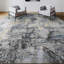 Handmade Silk and Wool Abstract Area Rug-69961805