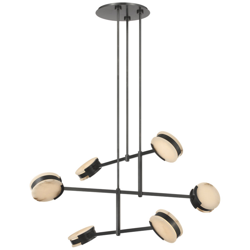 Kelly Wearstler Melange 54" Multi-Positional Chandelier with Alabaster, Bronze