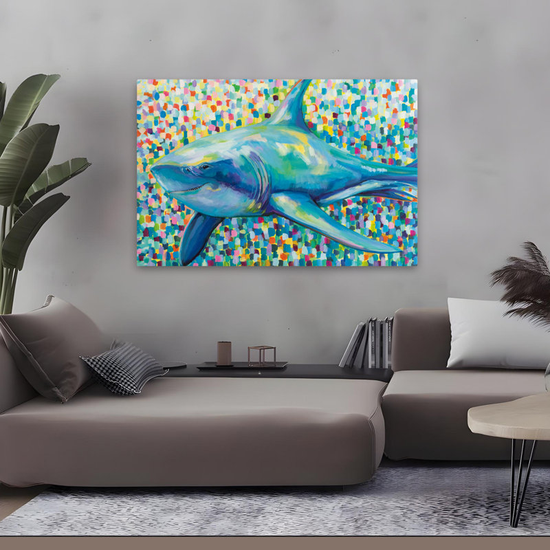 Abstract And Animal Chatham Shark Art, 32" H x 48" W