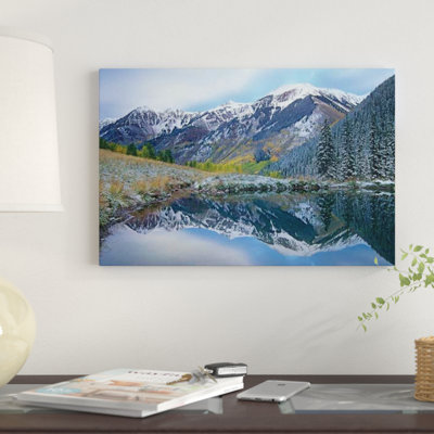 «Pond and Mountains, Maroon Bells-Snowmass Wilderness Area, Colorado», reproduction de photo sur toile