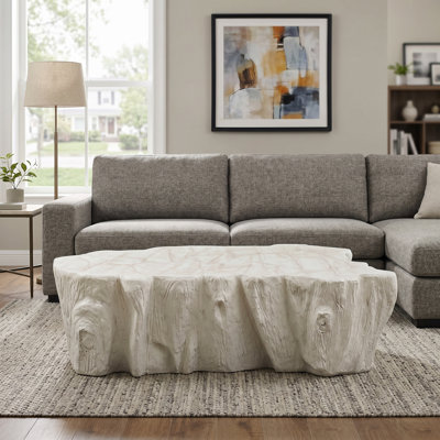 48.62 inch Unique Shape Coffee Table Beige