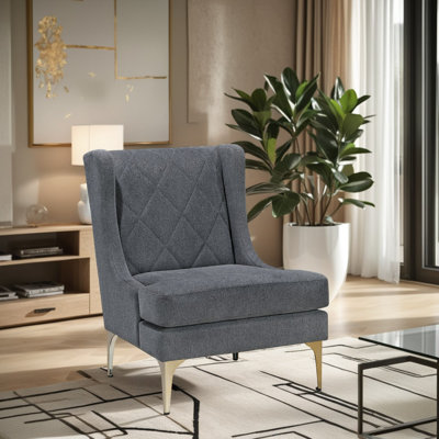 Holverson 28" Wing Back Chenille Chair by Mercer41