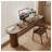 Minimalist Solid Wood Desk: Curved Edge & Cylinder Base-109948521