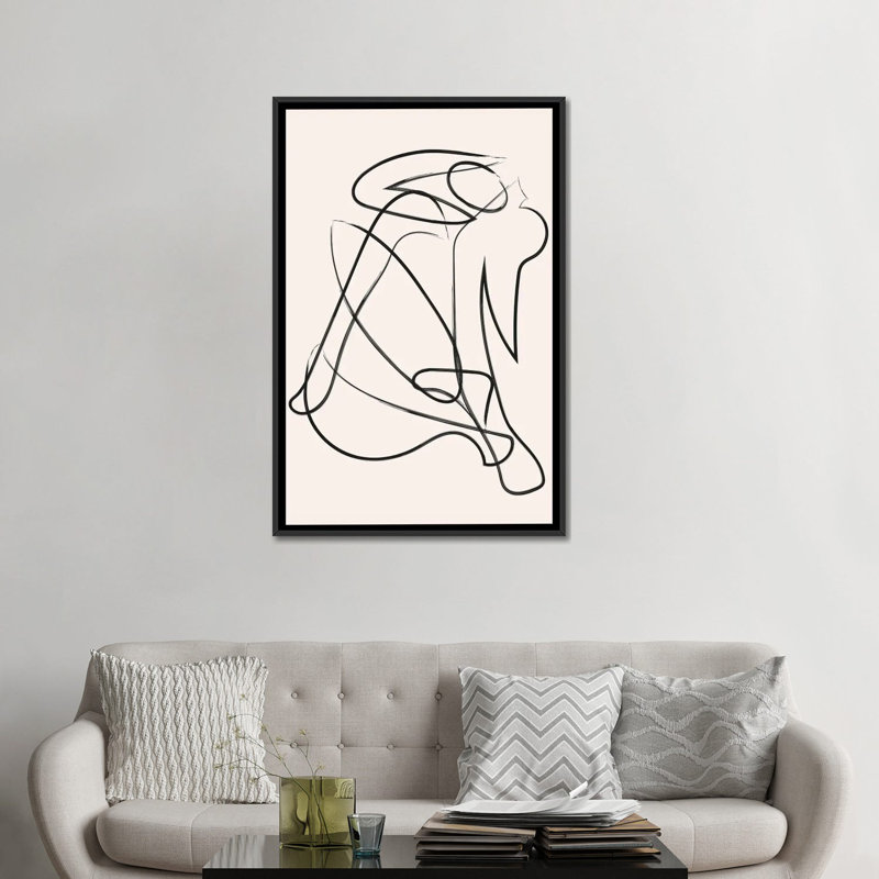 « Déconstruit silhouette Natural » par Mambo art studio-impression, Pas de tapis, Toile avec cadre noir