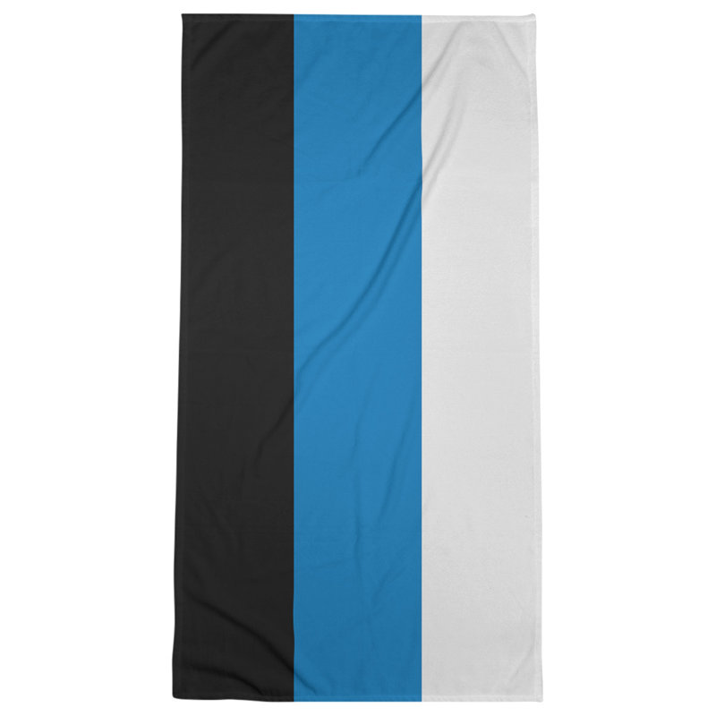 Cotton Blend Lightweight Bath Towel, Black/Blue/White