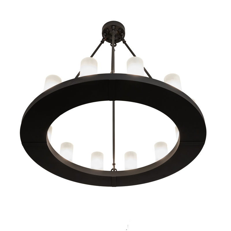 Lustre en roue de chariot à 12 lumières Tomohisa