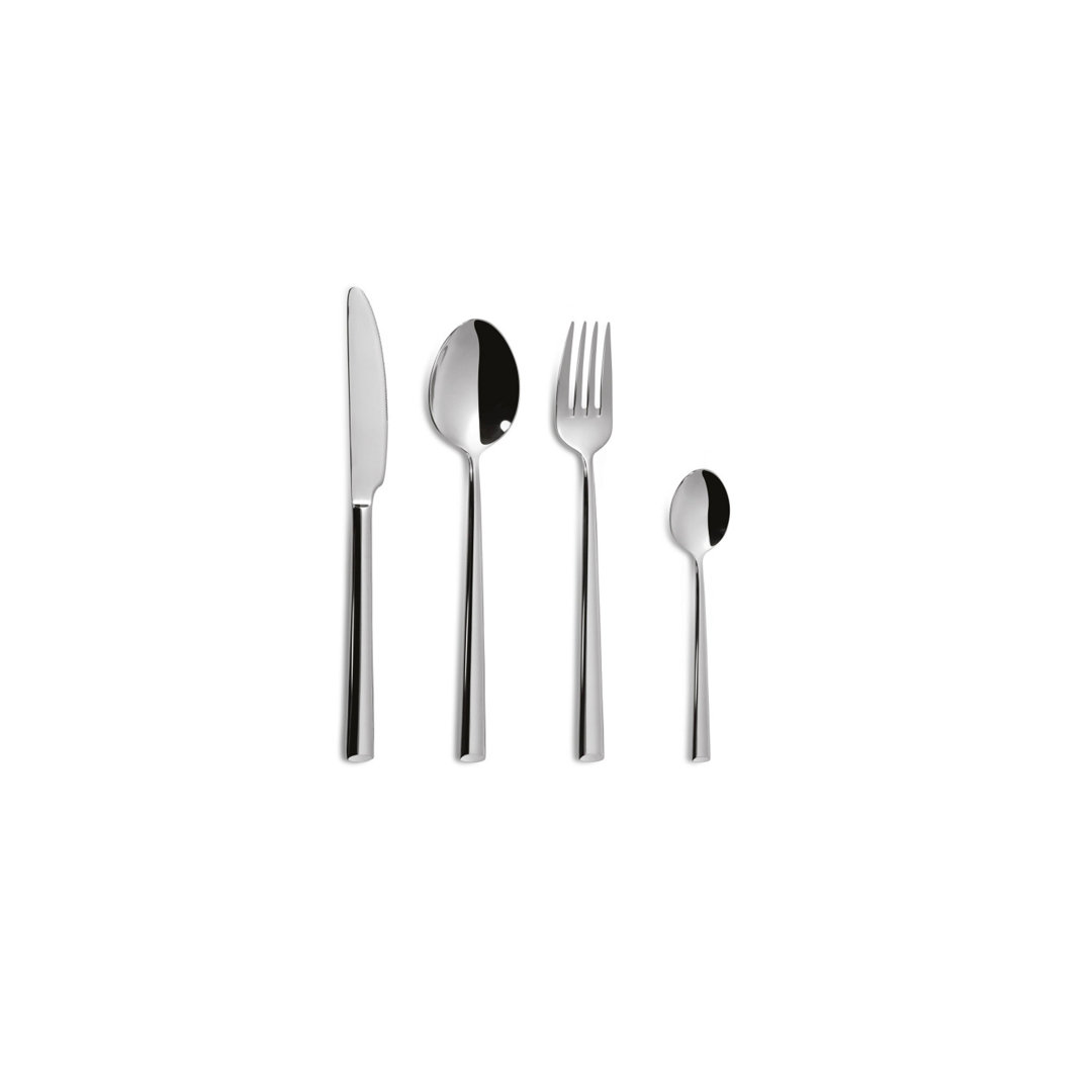 Ebern Designs Besteck-Set Lotus 24-tlg., Tafelbesteck, Edelstahl 18/10, Silberfarben, 5960