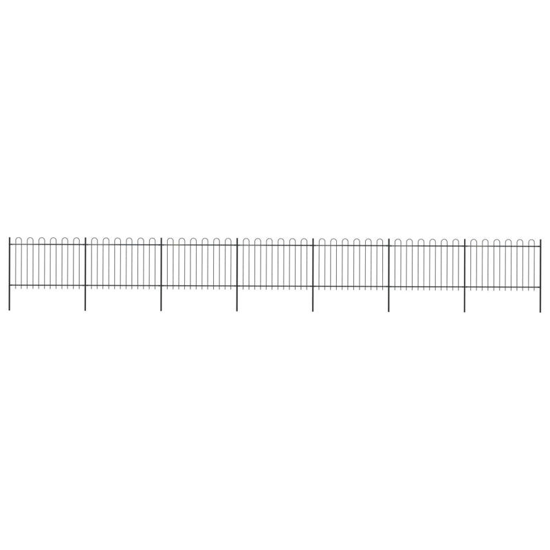 Eladia Black Metal Fence Panels Included, 120cm H x 1190cm W x 0.5cm D