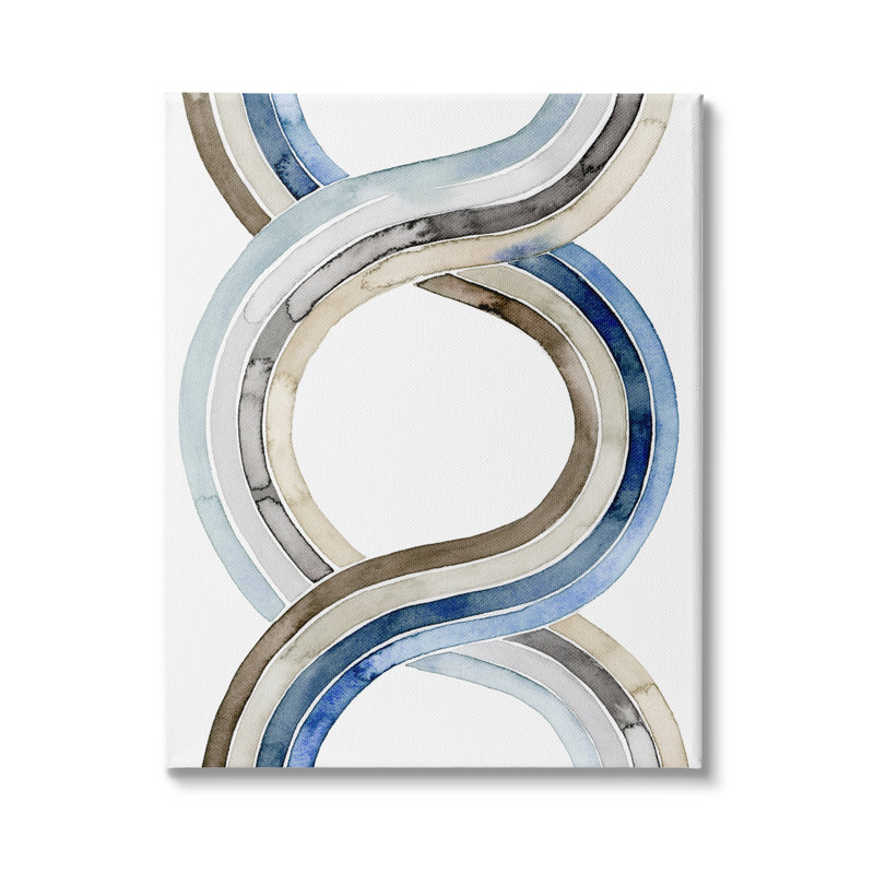 Peinture à l'aquarelle abstraite moderne en deux dimensions par hélice - impression, H 20 po x l 16 po x P 1,5 po
