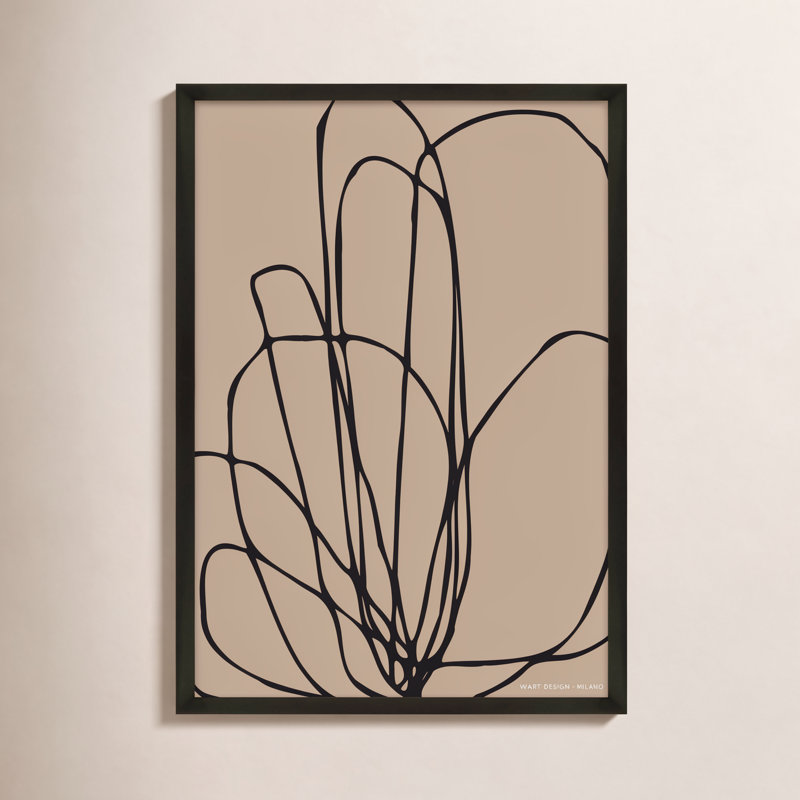 Tracings 3 by Romina Gadler - Framed Wall Art, 30" H x 21" W x 1.25" D, Black Framed Paper